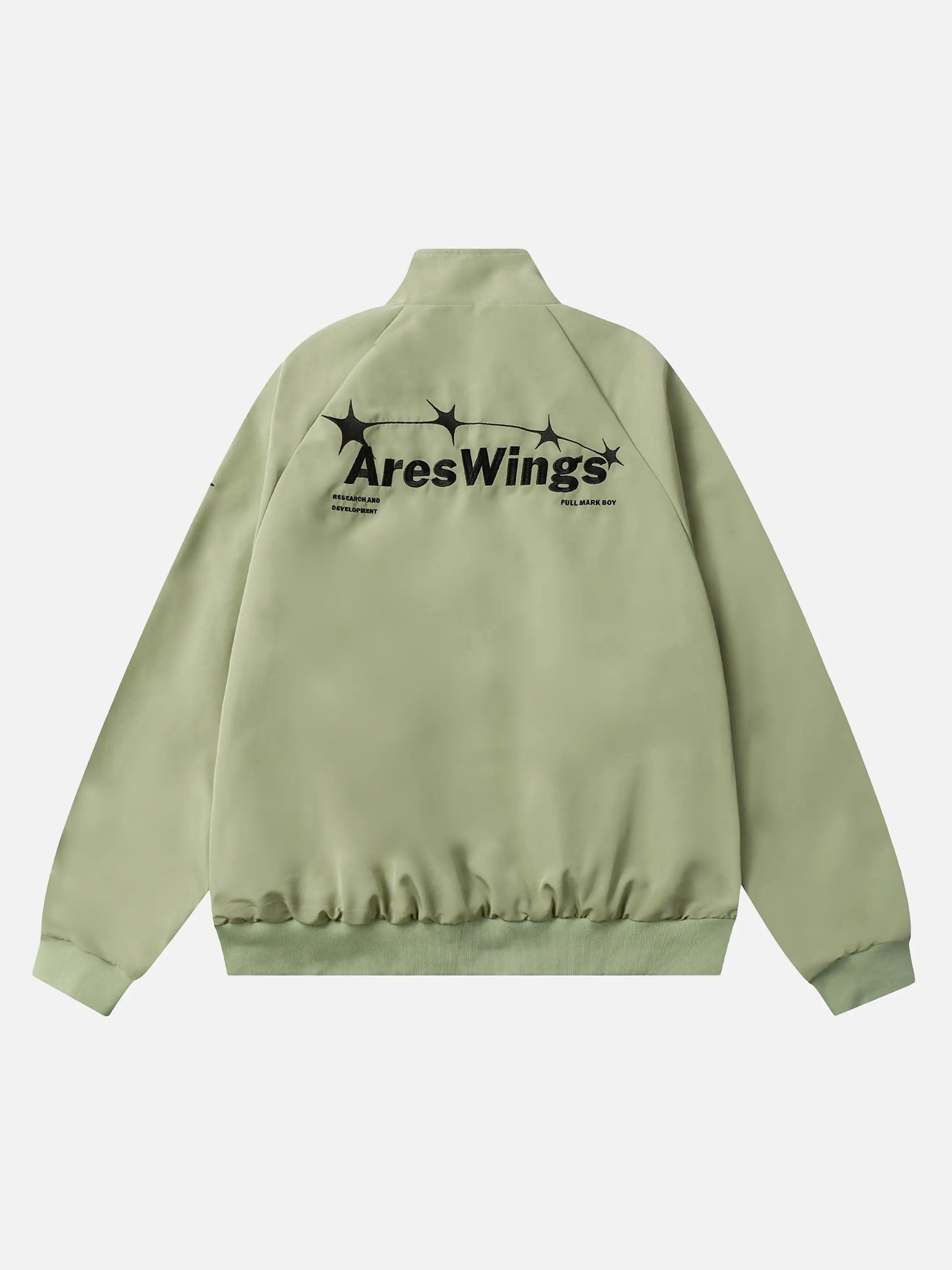Concert Outfit Street Stars Embroidered Zip-Up Jacket