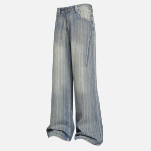 Concert Outfit Stripe Washed Jeans