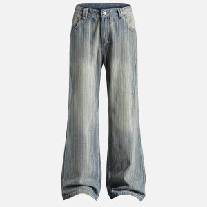 Concert Outfit Stripe Washed Jeans