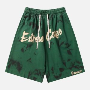 Concert Outfit Vintage Dirty Elastic Drawstring Loose Shorts