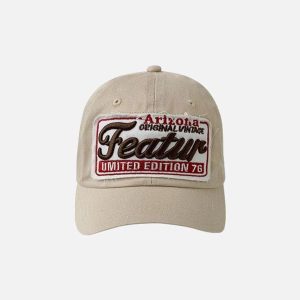 Concert Outfit Vintage Embroidery Letter Cap