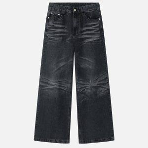 Concert Outfit Vintage Folds Loose Jeans