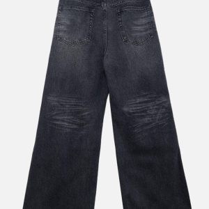Concert Outfit Vintage Folds Loose Jeans