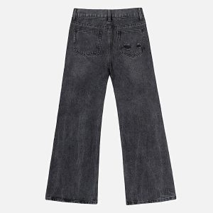 Concert Outfit Vintage Graffiti Print Jeans