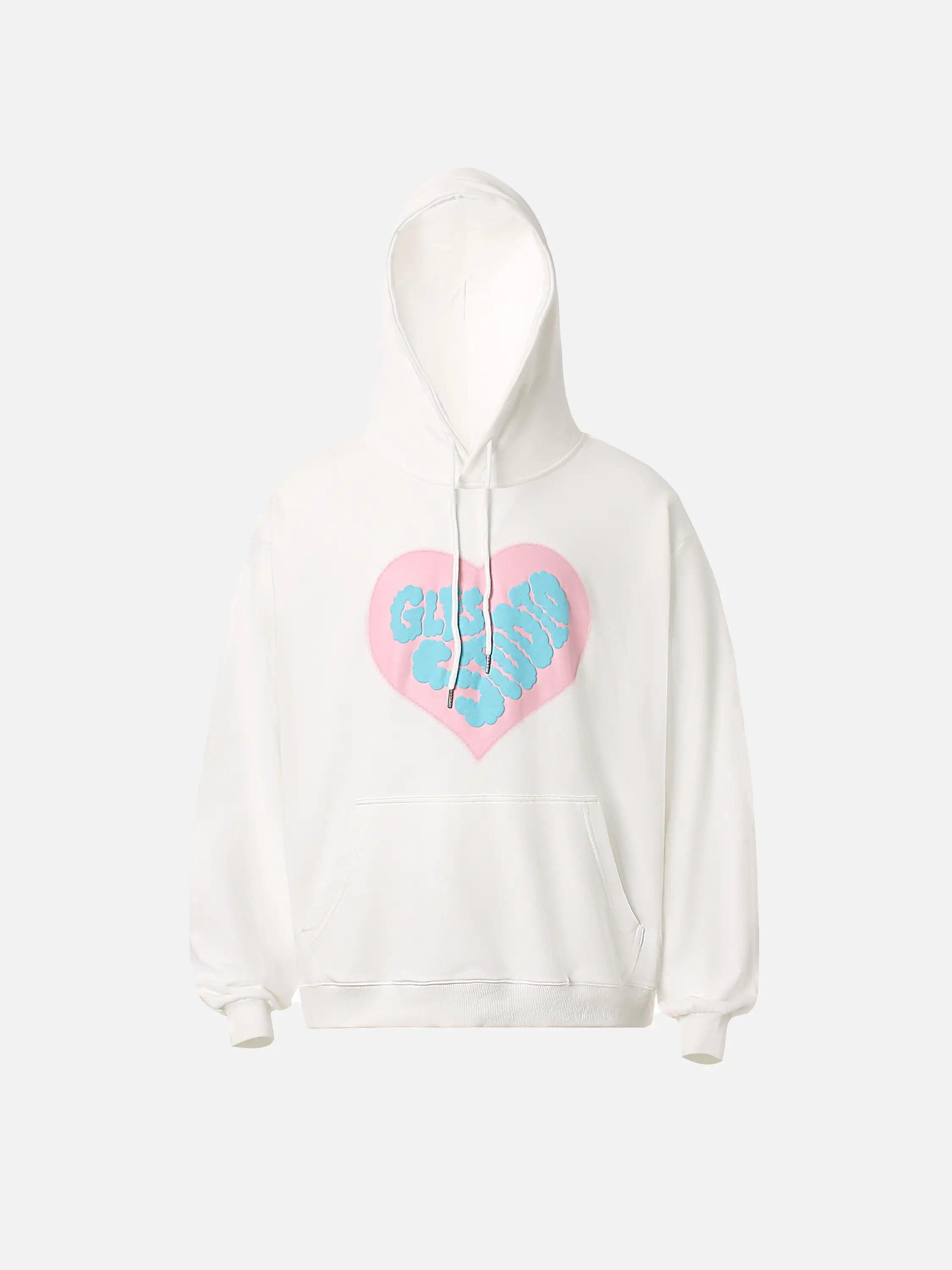 Concert Outfit Vintage Heart Print Hoodie