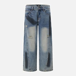 Concert Outfit Vintage Ripped Jeans
