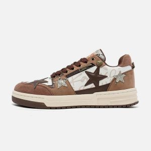 Concert Outfit Vintage Star Patchwork Skate Shoes