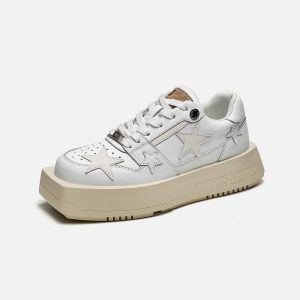 Concert Outfit Vintage Star Patchwork Skate Shoes