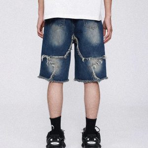 Concert Outfit Vintage Starry Fringe Hem Jorts