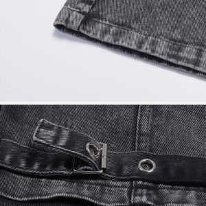 Concert Outfit Vintage Washed Denim Cargo Jeans