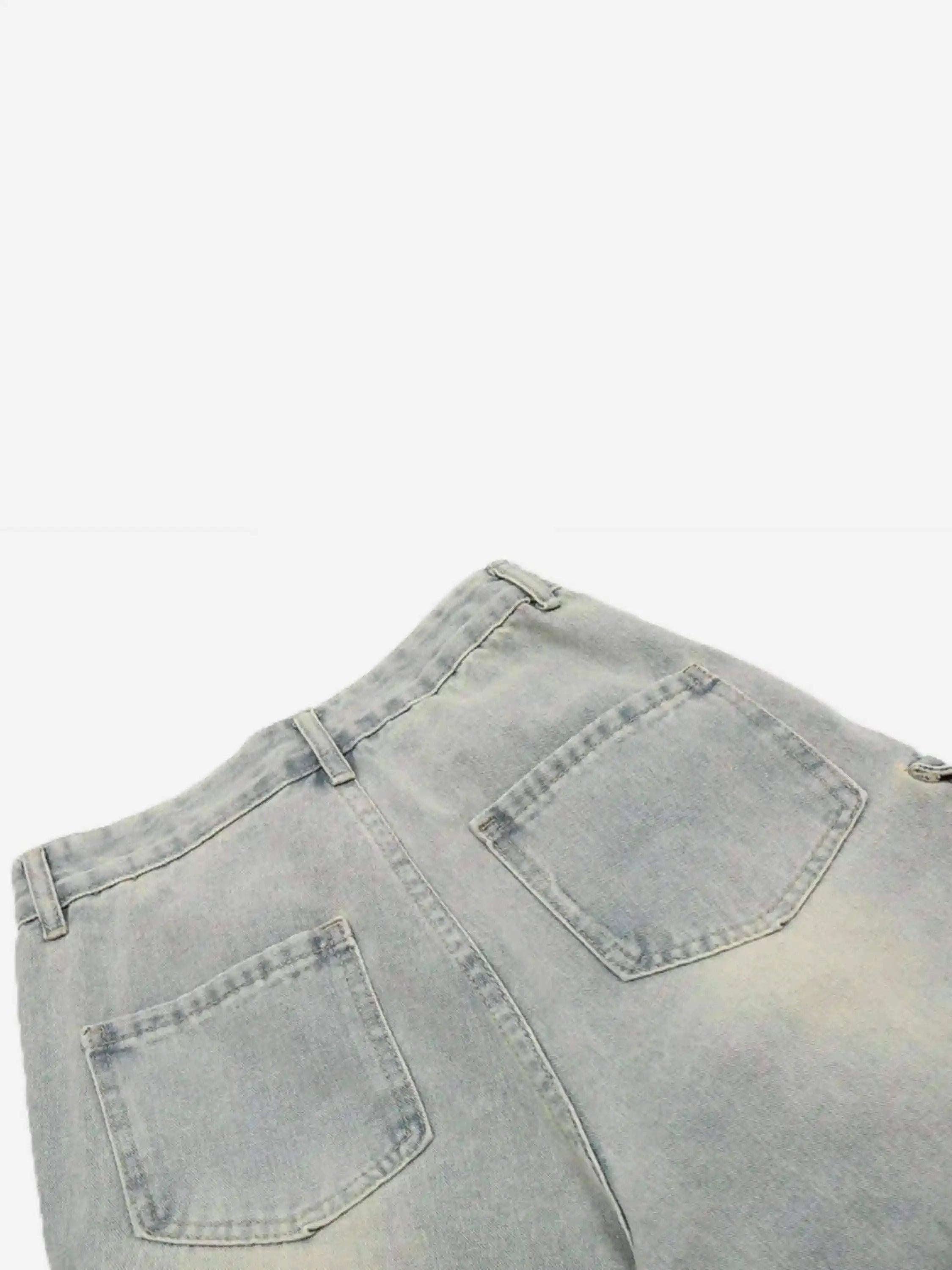 Concert Outfit Vintage Washed Loose Wide-Leg Denim Jorts