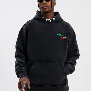 Concert Outfit Vintage Washed Print Hoodie