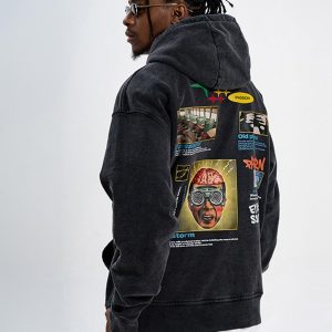 Concert Outfit Vintage Washed Print Hoodie