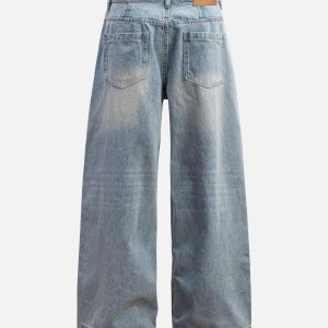 Concert Outfit Washed Distressed Double Pleat Jeans