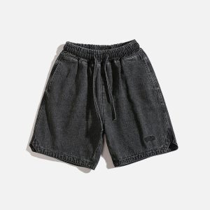 Concert Outfit Washed Embroidery Jorts