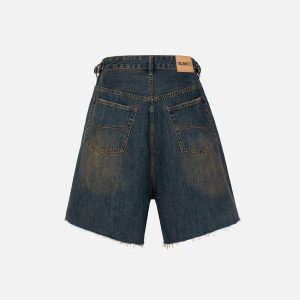 Concert Outfit Washed Fringe Denim Jorts
