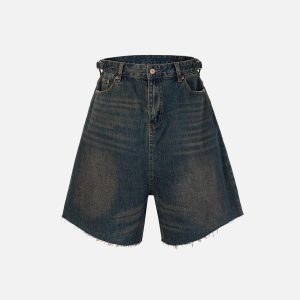 Concert Outfit Washed Fringe Denim Jorts