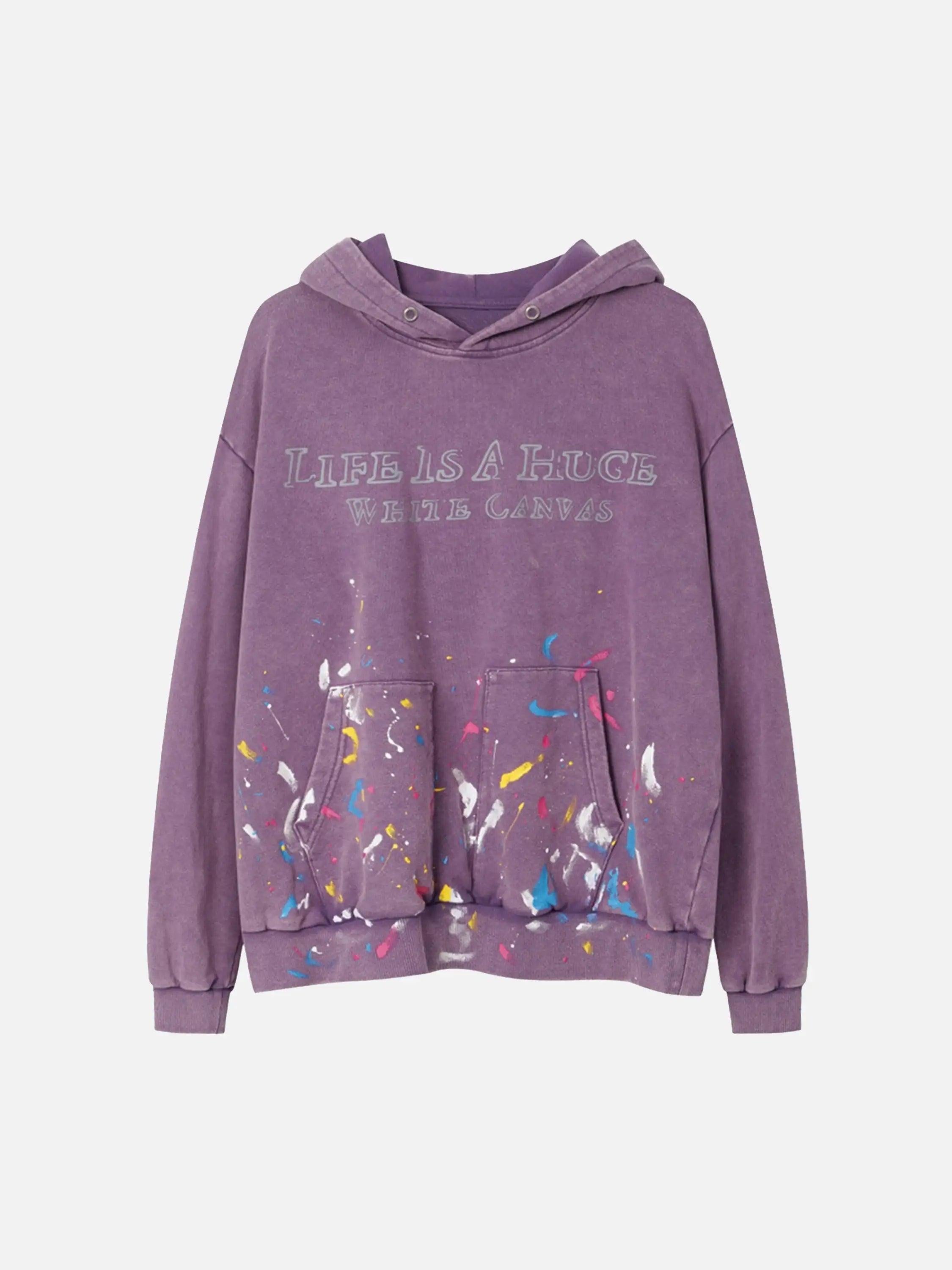 Concert Outfit Washed Paint Splash Hoodie
