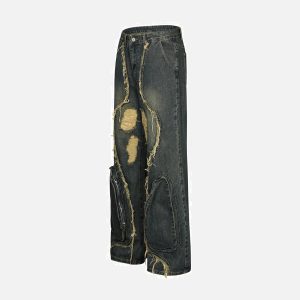 Concert Outfit Washed Paneled Jeans