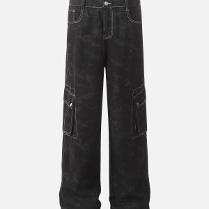Concert Outfit Workwear Multi-Pocket Tie-Dye Pants