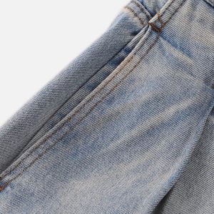 Concert Outfit Wrinkle Washed Loose Jeans