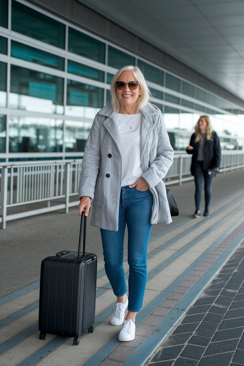 Casual Airport Outfit for Women Over 40 outfit idea