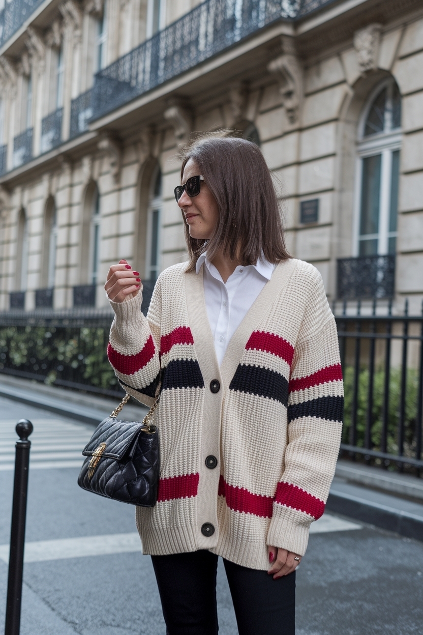 Ami Paris Cardigan Outfit Women for Effortless Style outfit idea
