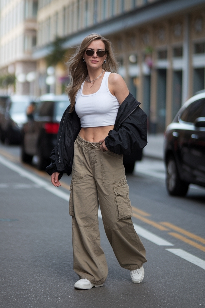 Baggy Cargo Pants Outfit Woman: Stylish Combinations to Try outfit idea