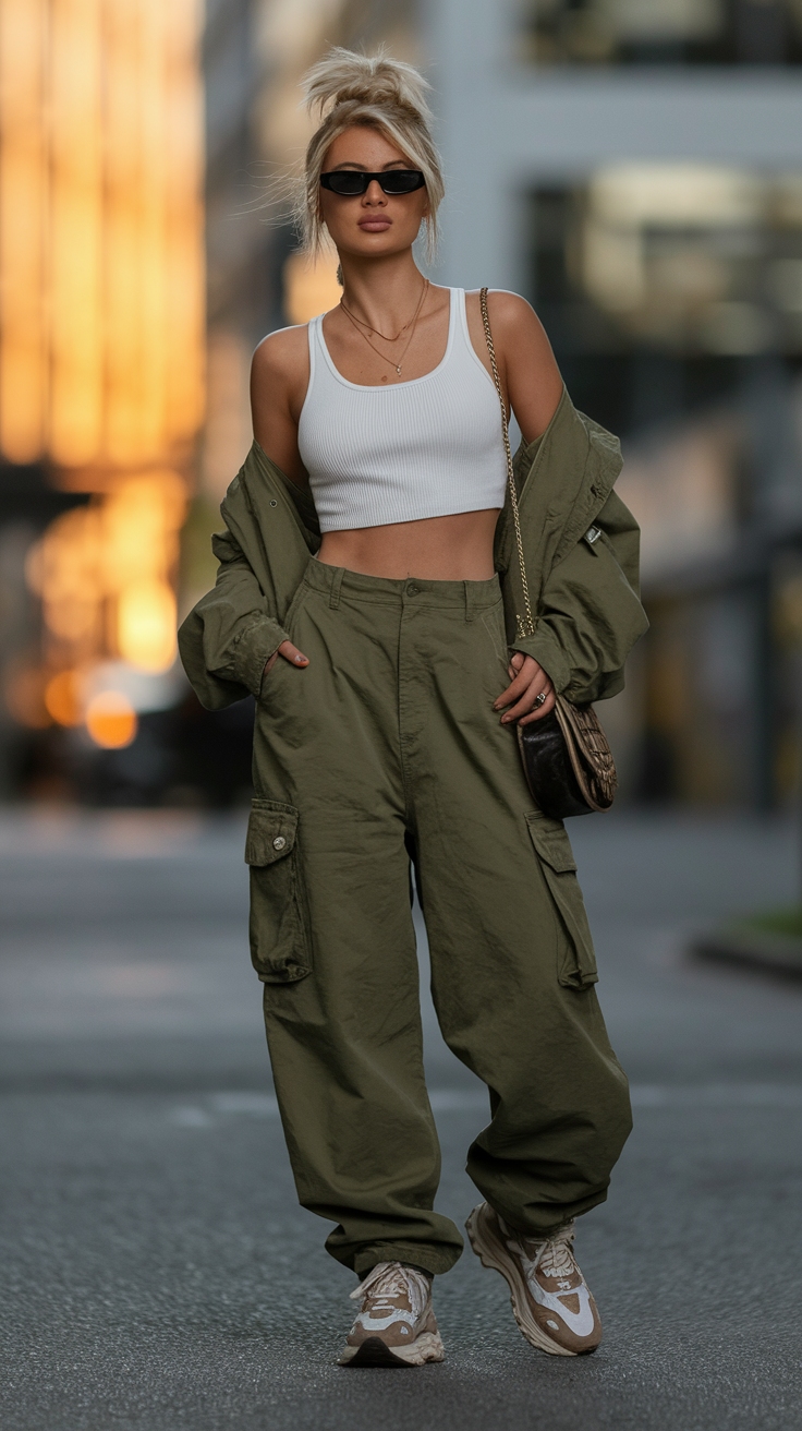 Baggy Cargo Pants Outfit Woman: Chic and Comfortable outfit idea