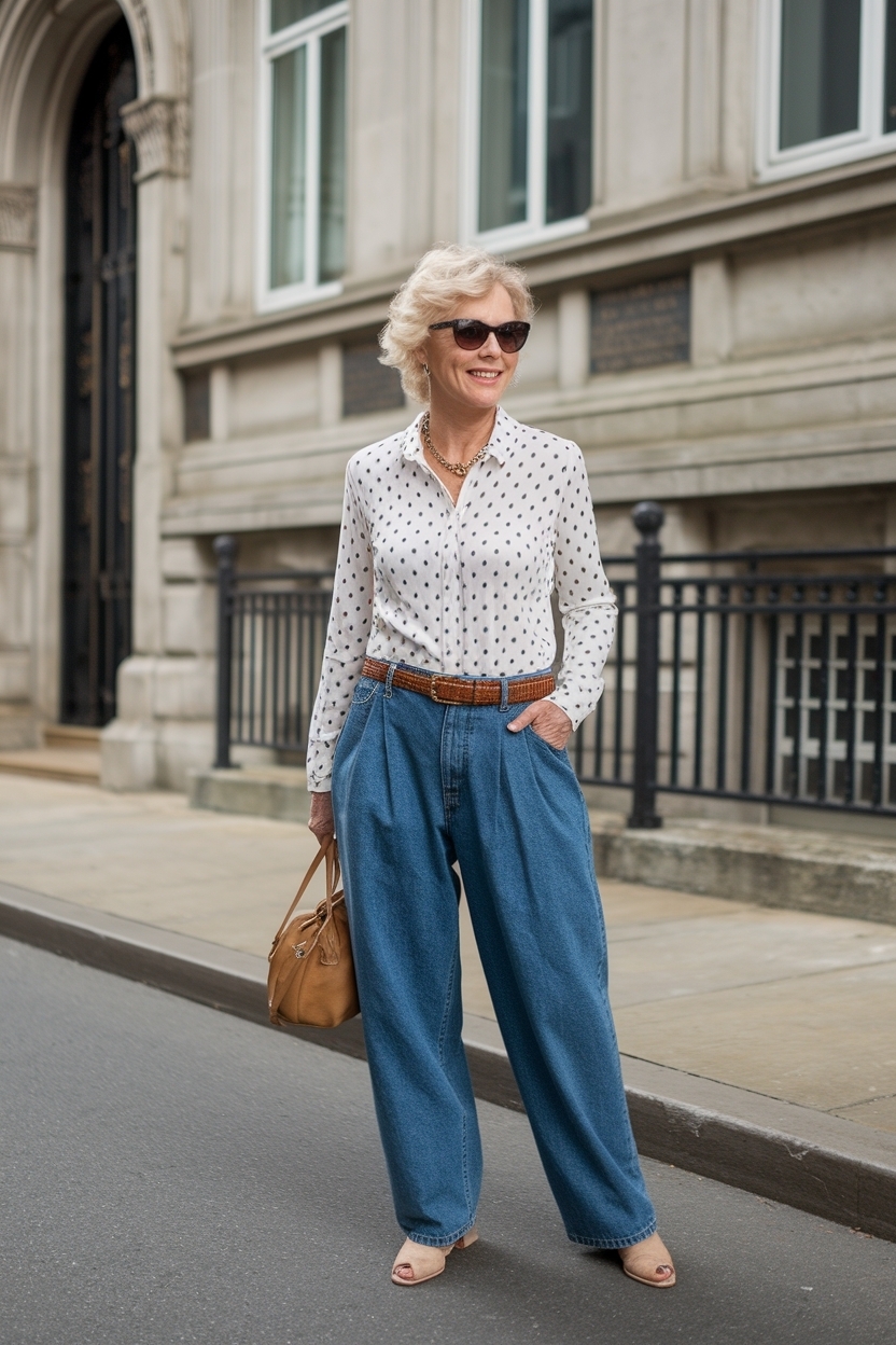 Baggy Jeans Outfit for Women Over 50: Style Tips outfit idea