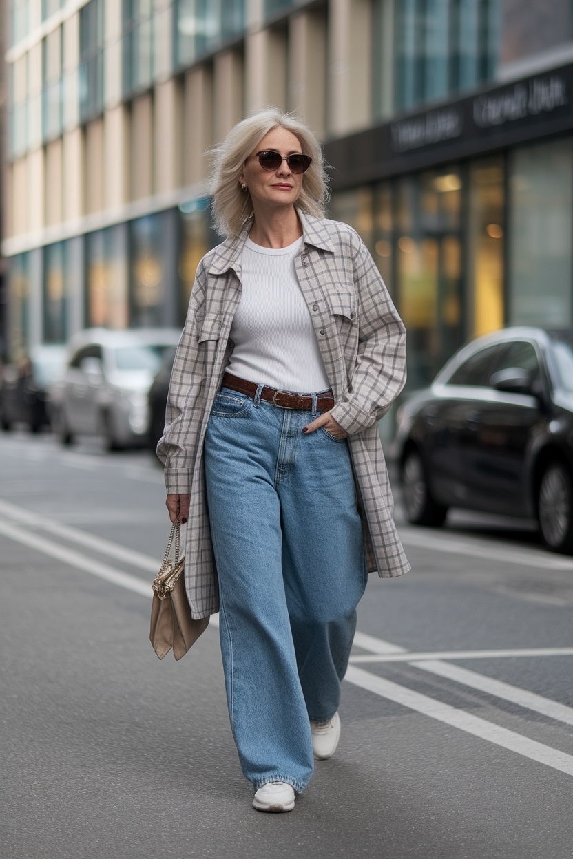 Baggy Jeans Outfit Women Over 40: Style Tips outfit idea