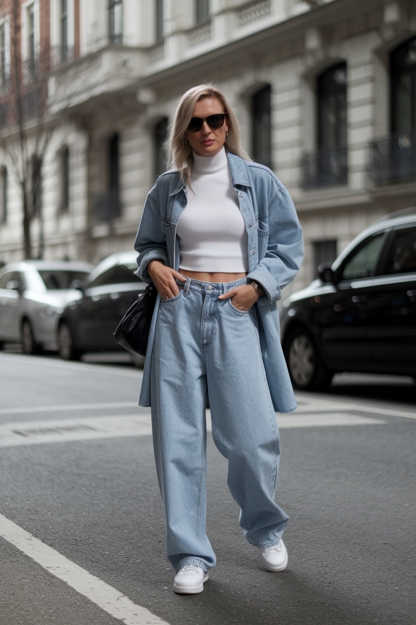 Baggy Light Wash Jeans Outfit for a Relaxed Look outfit idea