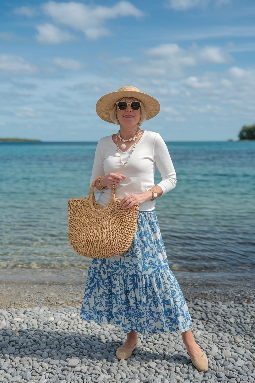Beach Outfit Ideas for Women Over 50: Flattering Selections outfit idea