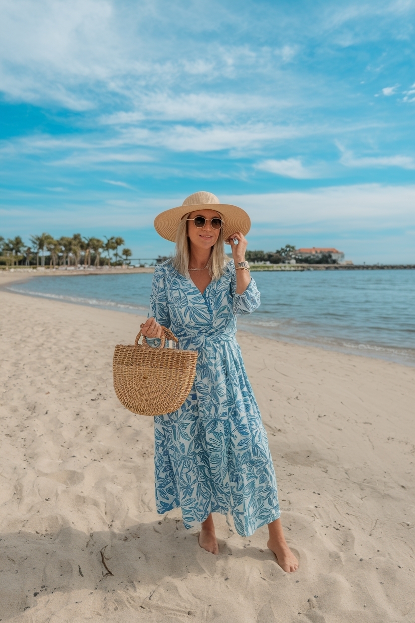 Stylish Beach Vacation Outfits Over 40 for Elegant Women outfit idea