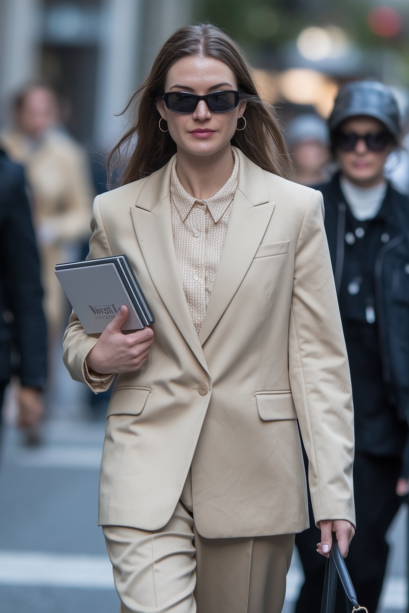 Beige Blazer Outfits Women Work for a Stylish Look outfit idea