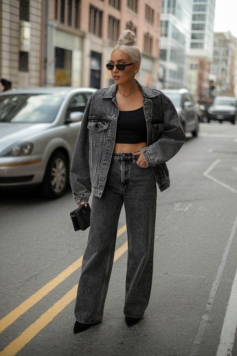 Black Acid Wash Jeans Outfit: Trendy Styling Tips outfit idea