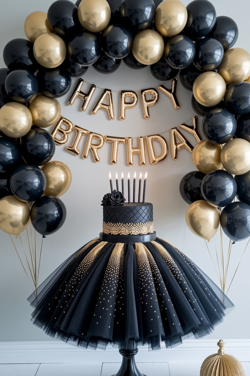 Stylish Black and Gold Birthday Outfit for Celebrations outfit idea