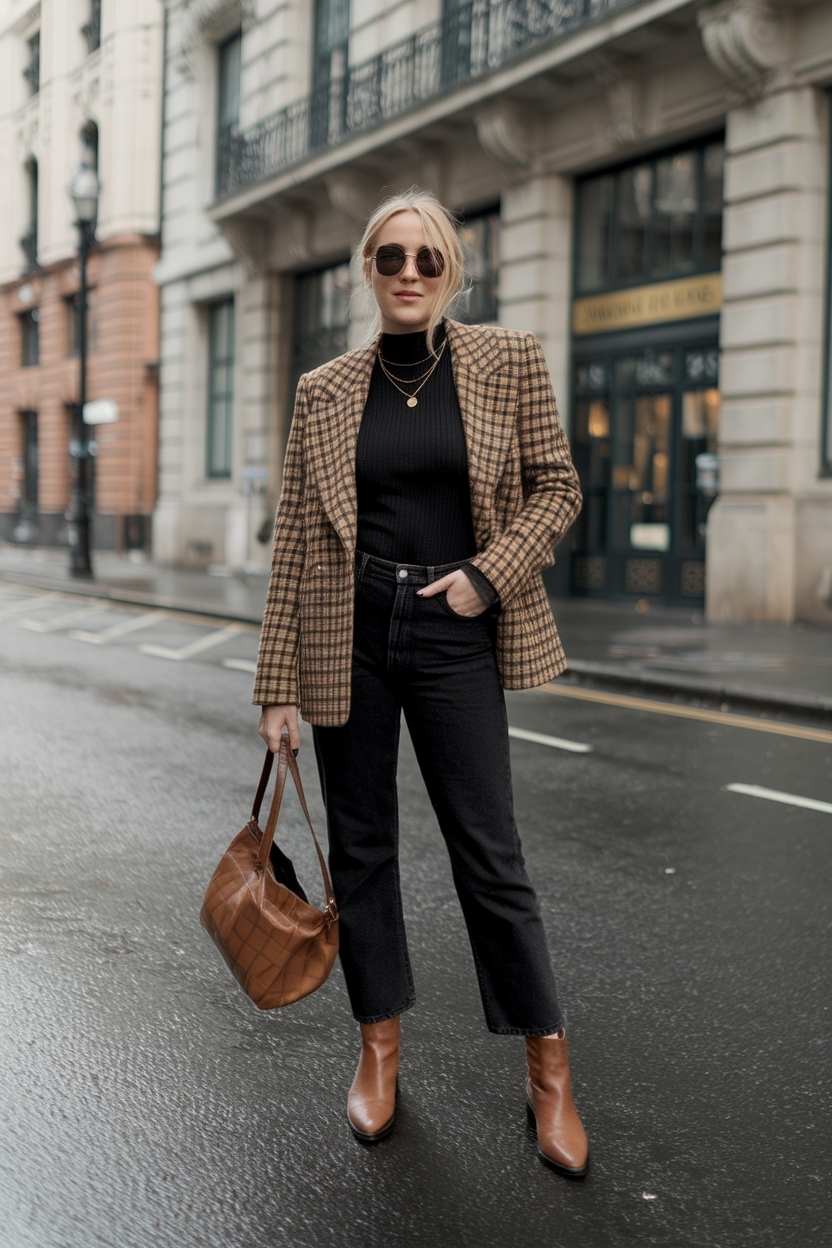 Black Jeans Brown Boots Outfit: Perfect Fall Pairing outfit idea