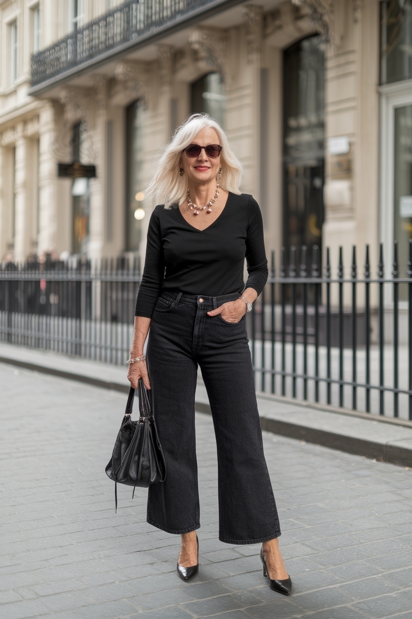 Black Jeans Outfit Women Over 50: Chic and Versatile Looks outfit idea
