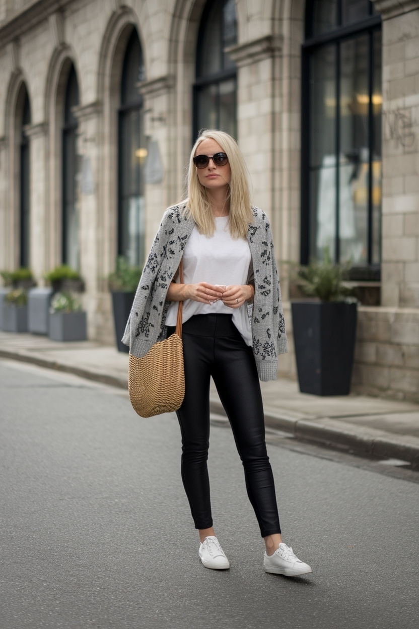 Cool Black Leggings Outfit Summer Casual Essentials outfit idea