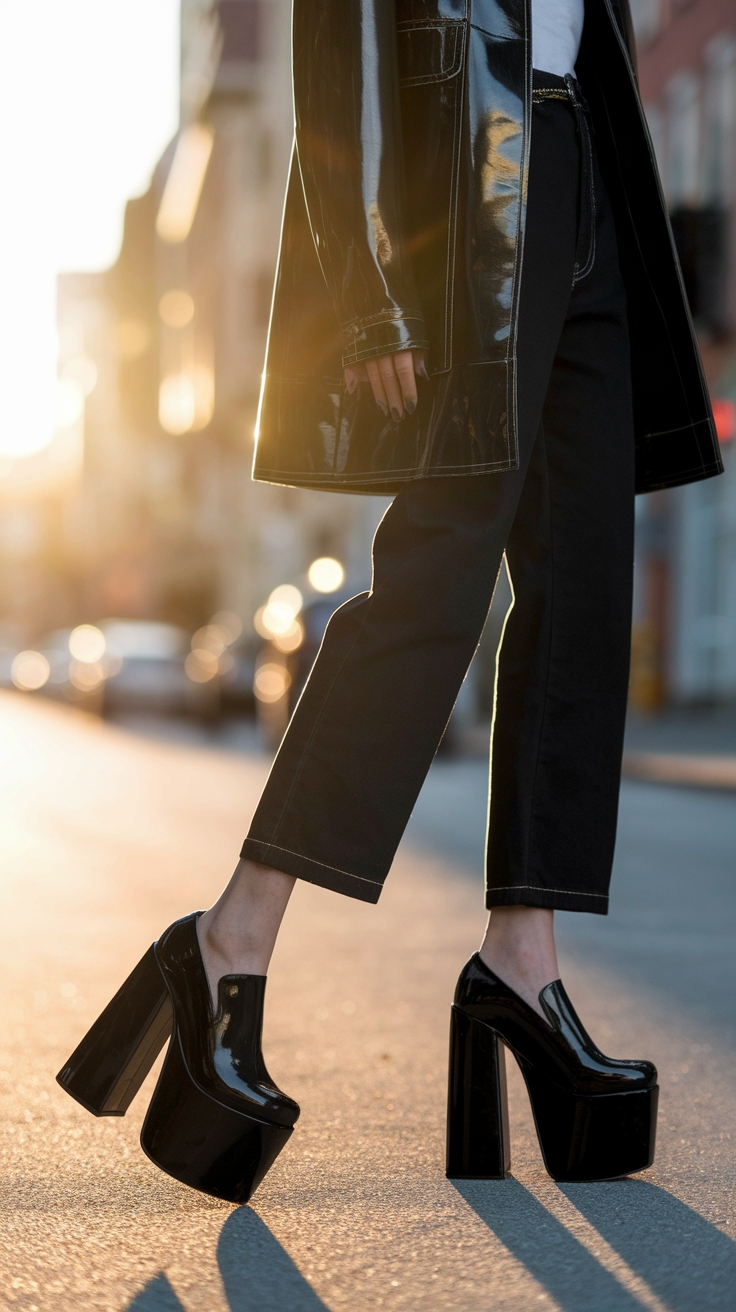 Rocking Black Platform Shoes: A Fashion Must-Have outfit idea