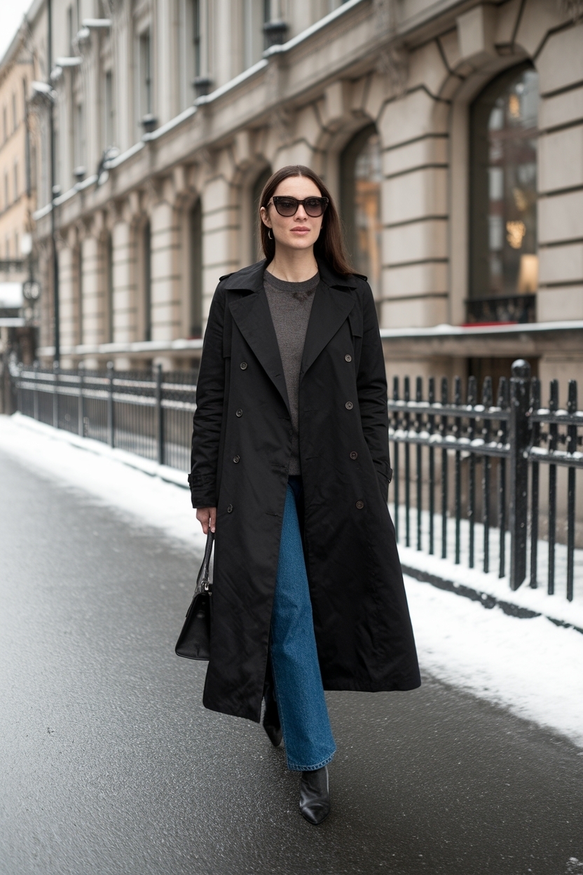 Black Trench Coat Outfit Winter: Chic Combinations to Try outfit idea
