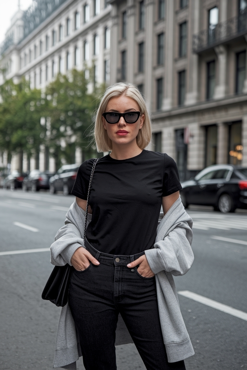 Casual Vibes: Black Tshirt and Jeans Outfit Inspiration outfit idea