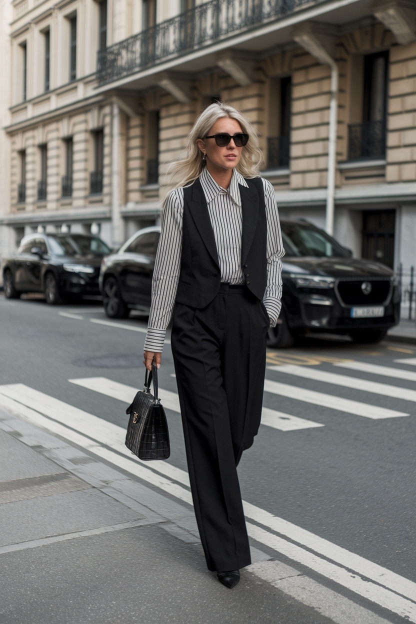 Black Vest Outfits for Women Work: Professional Yet Stylish outfit idea