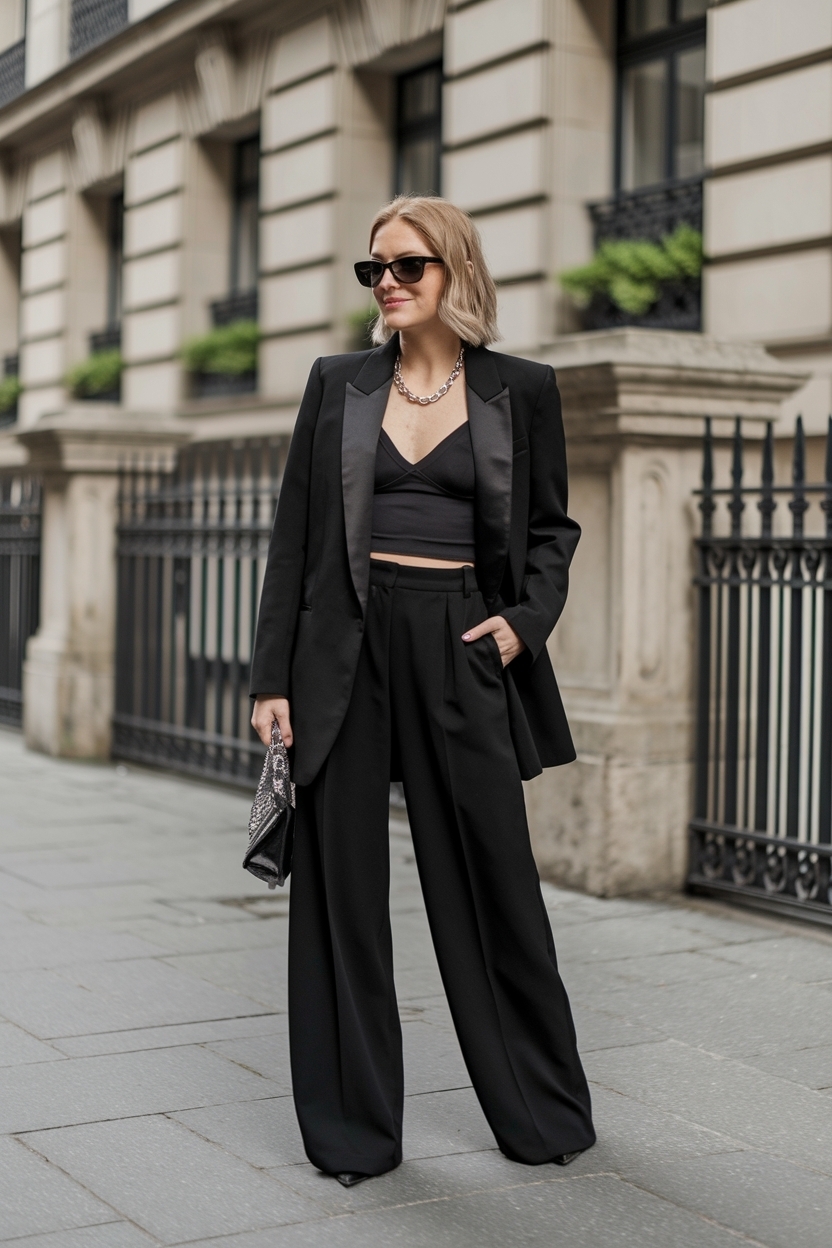Black Wide Leg Pants Outfit for Effortless Style outfit idea