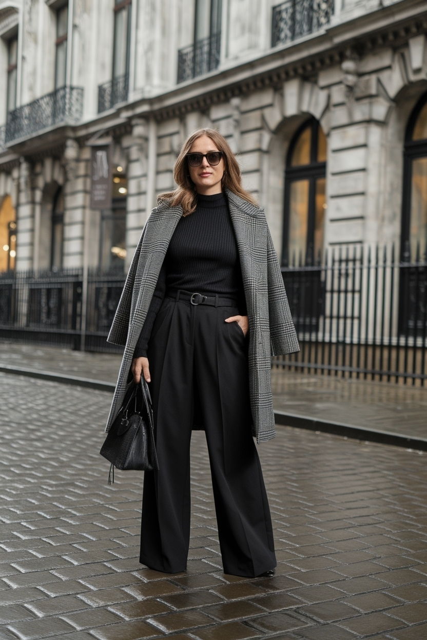 Black Wide Leg Pants Outfit Winter: Fashionable and Comfy outfit idea
