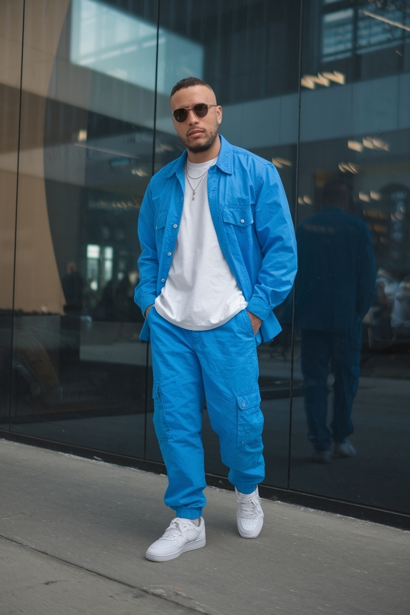 Blue Cargo Pants Outfit Men: Fresh Looks for a Casual Vibe outfit idea