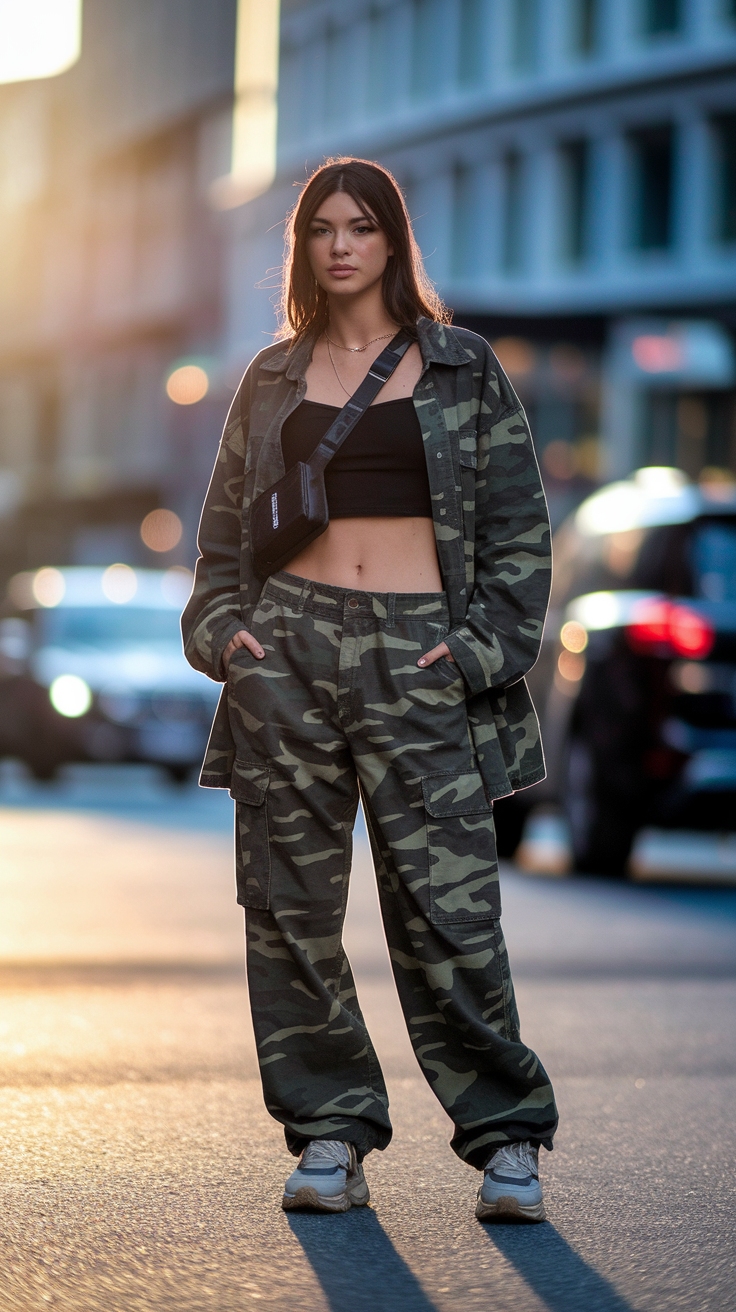 Camo Cargo Pants Outfit Street Style: Edgy and Cool outfit idea