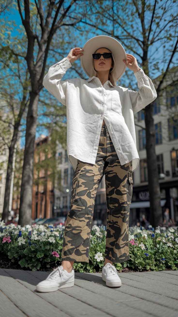 Camo Pants Outfit Spring: Light and Breezy Combinations outfit idea