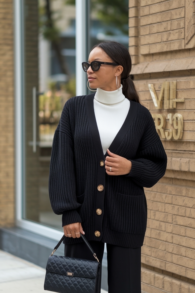 Cardigan Outfit Black Women Elegant: Sophisticated Selections outfit idea